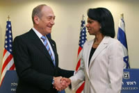 Rice and Olmert