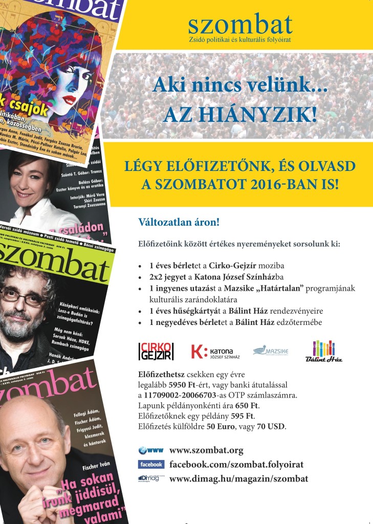 Szombat elofizetesi felhivas 2016ra