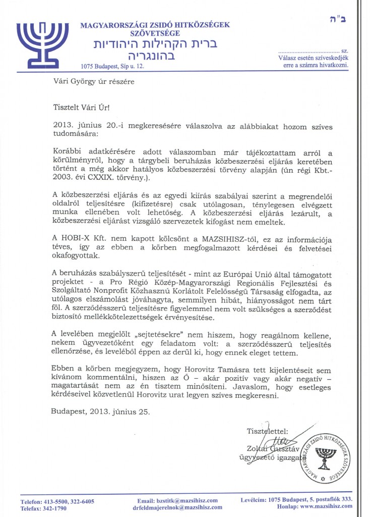 Zoltai válasza