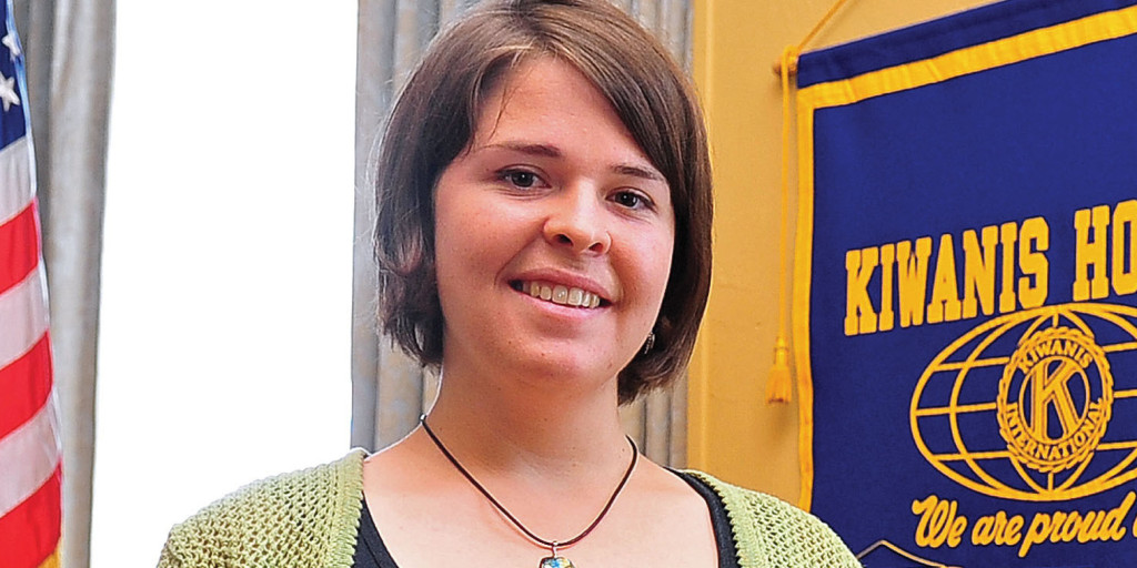 Prescott 05-30-13 Matt Hinshaw/The Daily Courier Kayla Mueller works for Support to Life in Turkey spoke to the Prescott Kiwanis Club about the situation in Syria and efforts to build a second camp for Syrian refugees in Turkey.